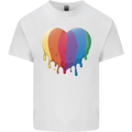 Gay Pride LGBT Heart Mens Cotton T-Shirt Tee Top White