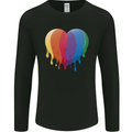 Gay Pride LGBT Heart Mens Long Sleeve T-Shirt Black
