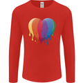 Gay Pride LGBT Heart Mens Long Sleeve T-Shirt Red