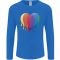 Gay Pride LGBT Heart Mens Long Sleeve T-Shirt Royal Blue