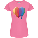 Gay Pride LGBT Heart Womens Petite Cut T-Shirt Azalea
