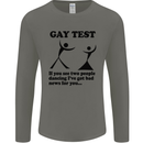 Gay Test Funny LGBT Mens Long Sleeve T-Shirt Charcoal