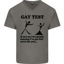 Gay Test Funny LGBT Mens V-Neck Cotton T-Shirt Charcoal