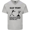 Gay Test Funny LGBT Mens V-Neck Cotton T-Shirt Sports Grey