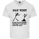 Gay Test Funny LGBT Mens V-Neck Cotton T-Shirt White