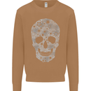 Gear Skull Biker Motorcycle Motorbike Cars Mens Sweatshirt Jumper Caramel Latte