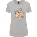 Gekko With Flowers Lizards Womens Wider Cut T-Shirt Sports Grey