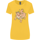 Gekko With Flowers Lizards Womens Wider Cut T-Shirt Yellow
