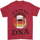 German Beer It's in My DNA Funny Germany Mens T-Shirt Cotton Gildan Red