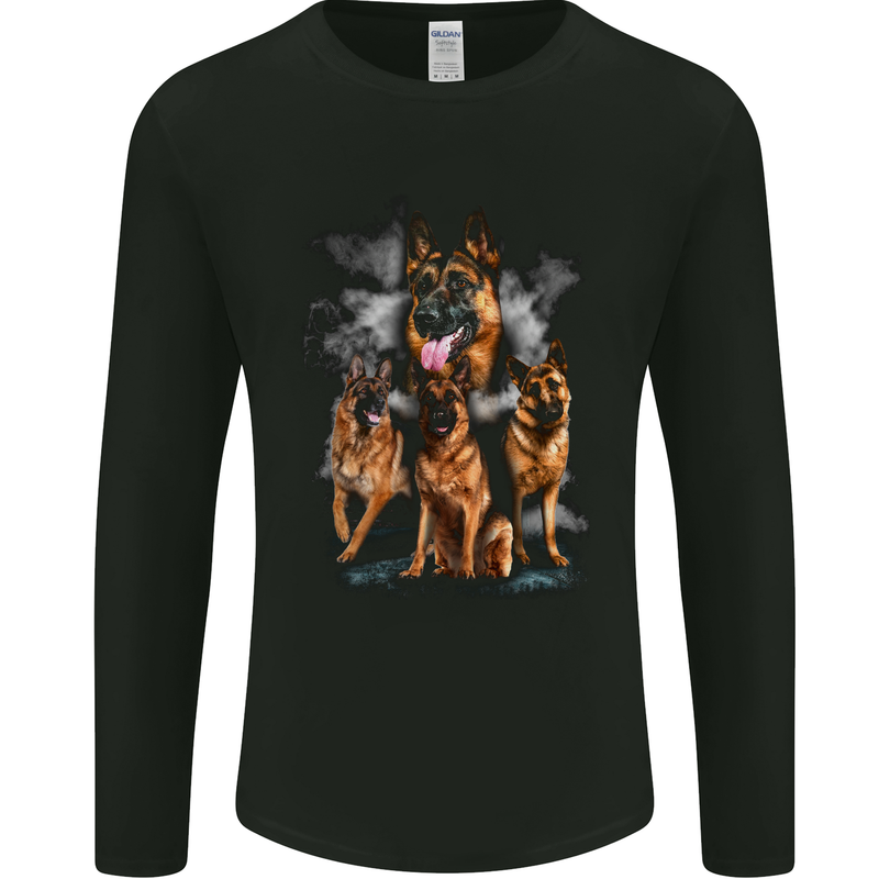 German Shepherd Montage For Dog Lovers Mens Long Sleeve T-Shirt Black