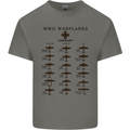 German War Planes WWII Fighters Aircraft Mens Cotton T-Shirt Tee Top Charcoal