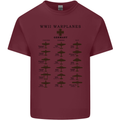 German War Planes WWII Fighters Aircraft Mens Cotton T-Shirt Tee Top Maroon