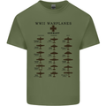 German War Planes WWII Fighters Aircraft Mens Cotton T-Shirt Tee Top Military Green
