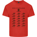 German War Planes WWII Fighters Aircraft Mens Cotton T-Shirt Tee Top Red