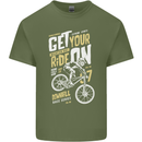 Get Your Ride on Downhill Mountain Biking Mens Cotton T-Shirt Tee Top Military Green