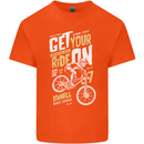 Get Your Ride on Downhill Mountain Biking Mens Cotton T-Shirt Tee Top Orange
