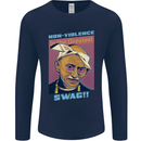 Ghandi Parody Gangsta Rap Music Hip Hop Mens Long Sleeve T-Shirt Navy Blue