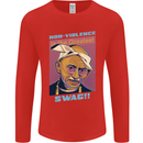 Ghandi Parody Gangsta Rap Music Hip Hop Mens Long Sleeve T-Shirt Red