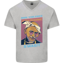 Ghandi Parody Gangsta Rap Music Hip Hop Mens V-Neck Cotton T-Shirt Sports Grey