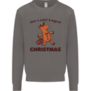 Gingerbread Man Unicorn Christmas Mens Sweatshirt Jumper Charcoal