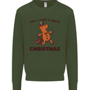 Gingerbread Man Unicorn Christmas Mens Sweatshirt Jumper Forest Green