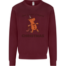 Gingerbread Man Unicorn Christmas Mens Sweatshirt Jumper Maroon