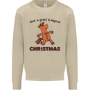 Gingerbread Man Unicorn Christmas Mens Sweatshirt Jumper Sand