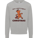 Gingerbread Man Unicorn Christmas Mens Sweatshirt Jumper Sports Grey