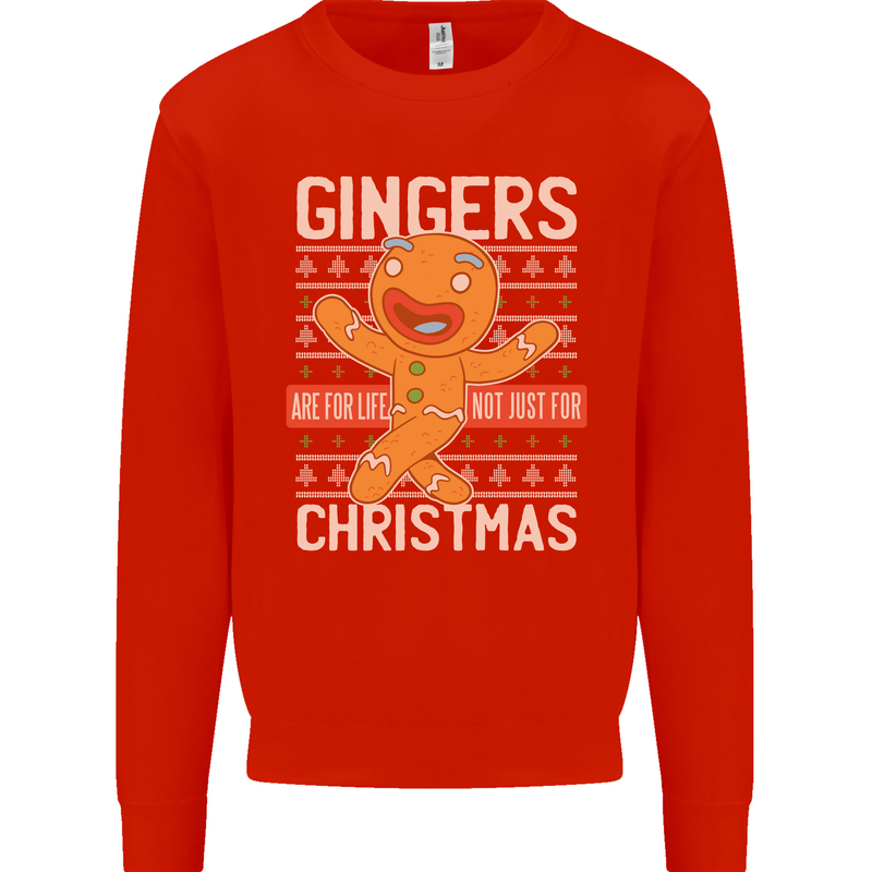 Gingers Are for Life Not Just for Christmas Mens Sweatshirt Jumper Bright Red