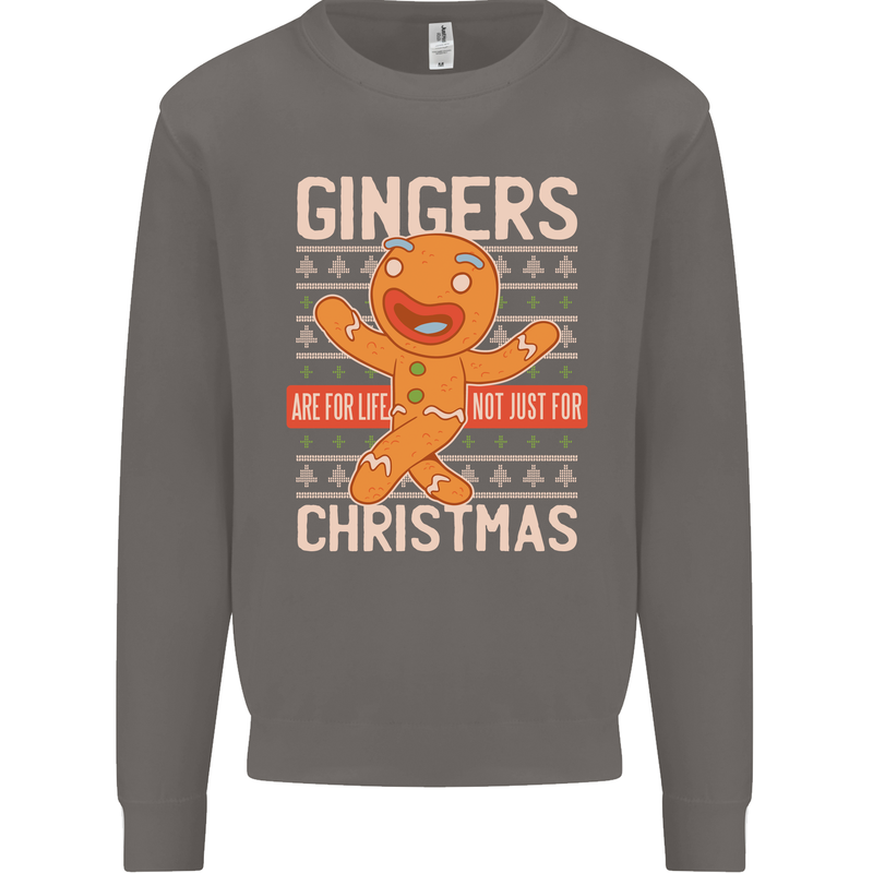 Gingers Are for Life Not Just for Christmas Mens Sweatshirt Jumper Charcoal