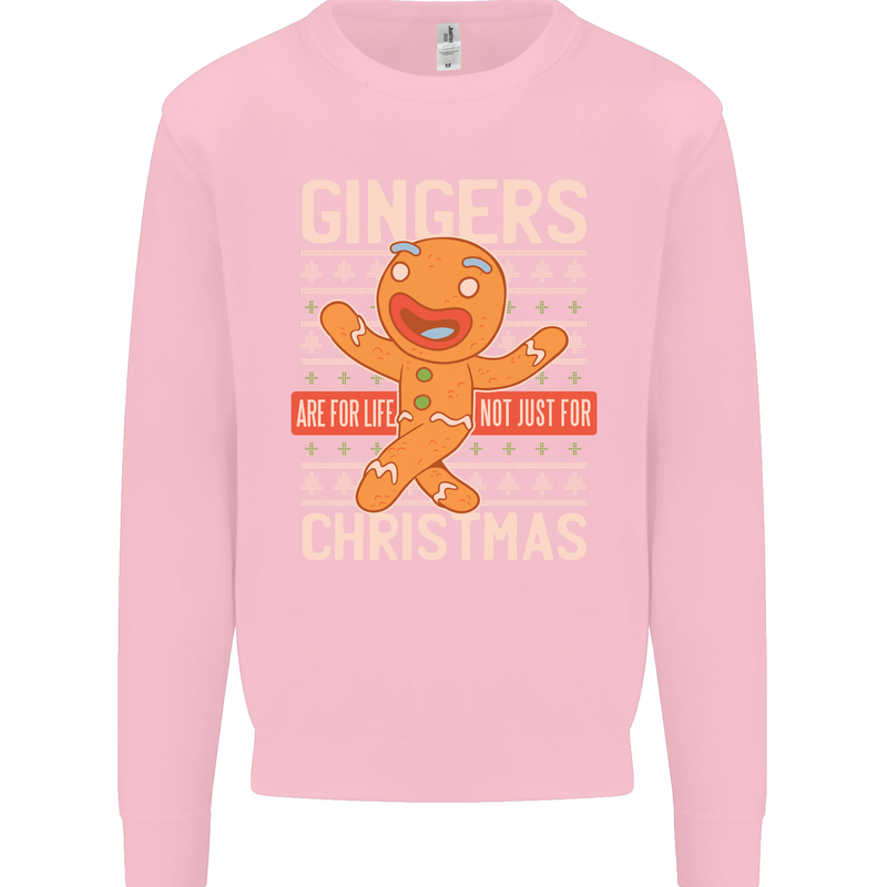 Gingers Are for Life Not Just for Christmas Mens Sweatshirt Jumper Light Pink