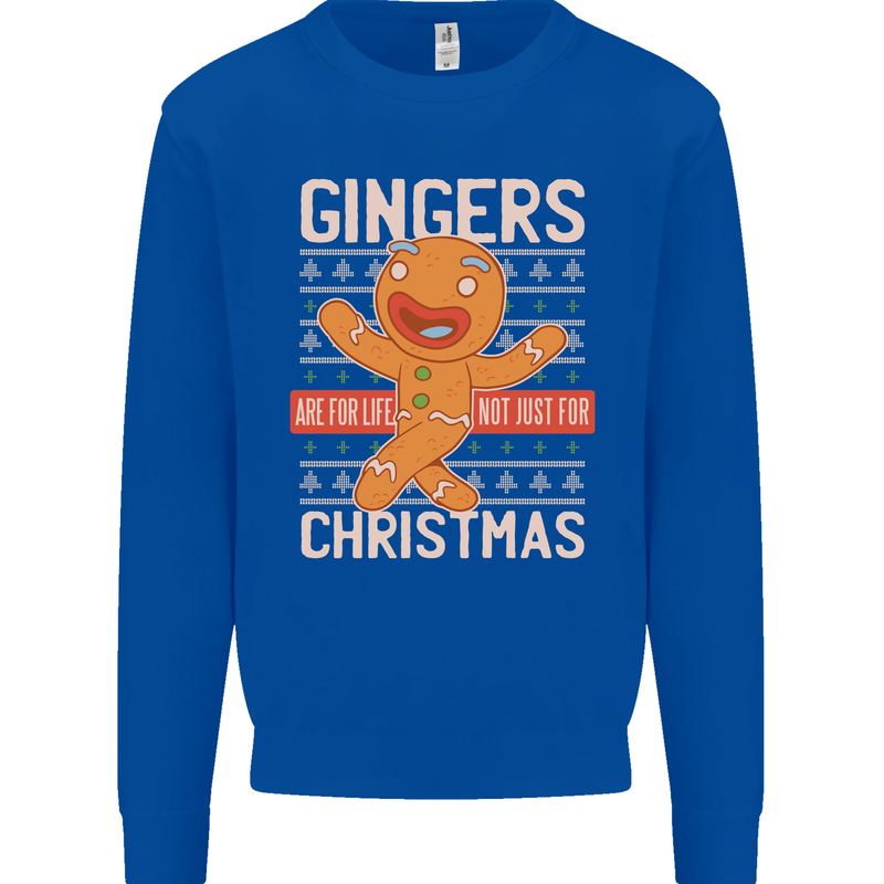 Gingers Are for Life Not Just for Christmas Mens Sweatshirt Jumper Royal Blue