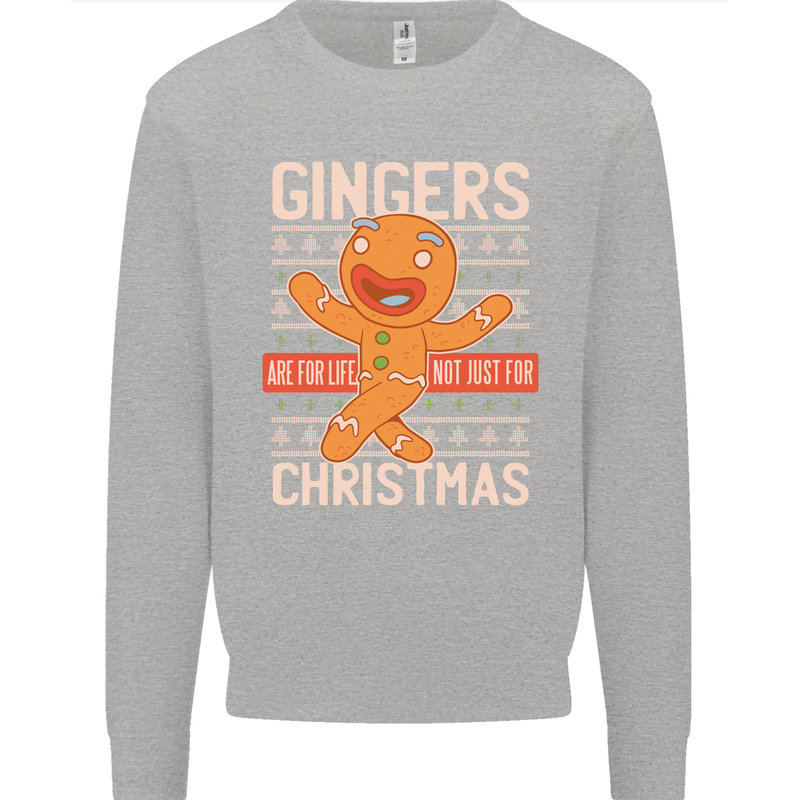 Gingers Are for Life Not Just for Christmas Mens Sweatshirt Jumper Sports Grey
