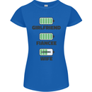 Girlfriend Fiance Wife Loading Engagement Womens Petite Cut T-Shirt Royal Blue