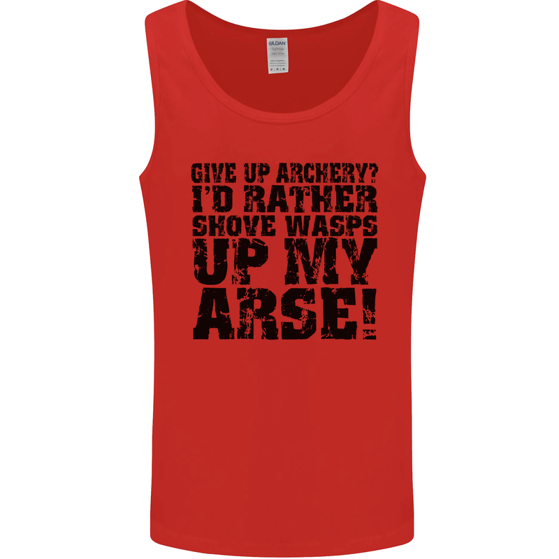 Give up Archery? Funny Archer Offensive Mens Vest Tank Top Red