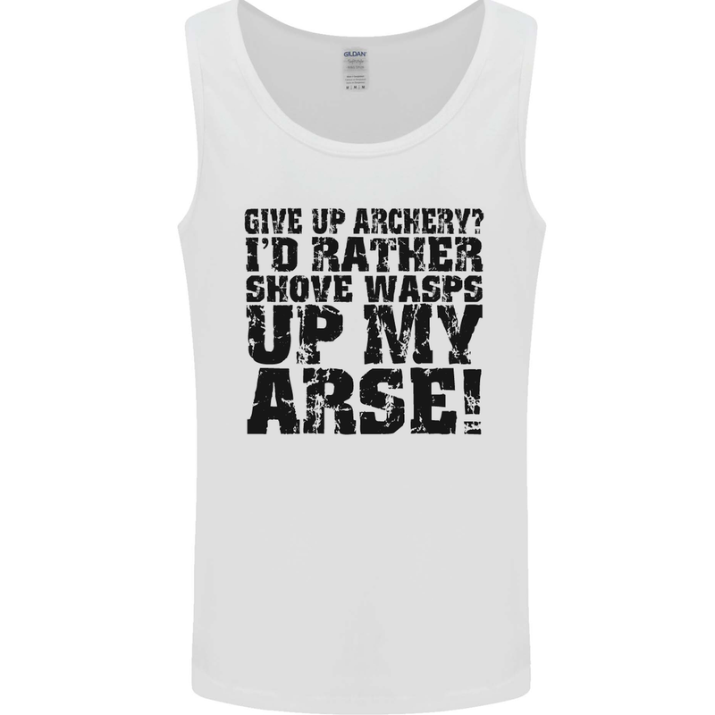 Give up Archery? Funny Archer Offensive Mens Vest Tank Top White