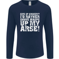 Give up Archery? Funny Offensive Archer Mens Long Sleeve T-Shirt Navy Blue
