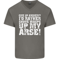 Give up Archery? Funny Offensive Archer Mens V-Neck Cotton T-Shirt Charcoal