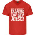 Give up Archery? Funny Offensive Archer Mens V-Neck Cotton T-Shirt Red