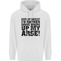 Give up Darts? Player Funny Mens 80% Cotton Hoodie White