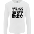 Give up Darts? Player Funny Mens Long Sleeve T-Shirt White
