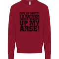 Give up Darts? Player Funny Mens Sweatshirt Jumper Red