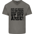 Give up Darts? Player Funny Mens V-Neck Cotton T-Shirt Charcoal