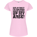 Give up Footy? Football Player Womens Petite Cut T-Shirt Light Pink