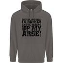 Give up the Gym? Funny Training Top Fitness Mens 80% Cotton Hoodie Charcoal