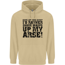 Give up the Gym? Funny Training Top Fitness Mens 80% Cotton Hoodie Sand