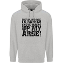 Give up the Gym? Funny Training Top Fitness Mens 80% Cotton Hoodie Sports Grey