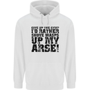Give up the Gym? Funny Training Top Fitness Mens 80% Cotton Hoodie White