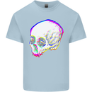 Glitch Skull Gothic Biker Heavy Metal Rock Kids T-Shirt Childrens Light Blue