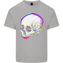 Glitch Skull Gothic Biker Heavy Metal Rock Kids T-Shirt Childrens Sports Grey
